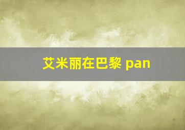 艾米丽在巴黎 pan